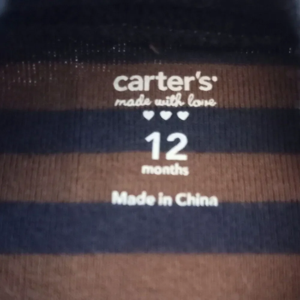 Carter's 2pc Overall Outfit Long Sleeve Top + Corduroy Pants sz 12M Boys